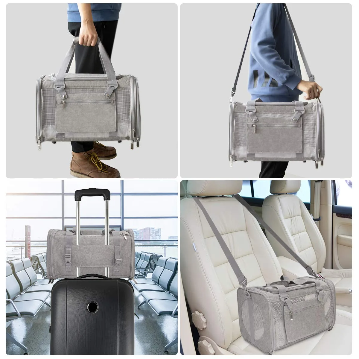 Pet Booster Seat: Elevated View - detail view supplied by QUANZHOU JUNYUAN BAGS